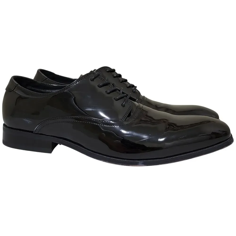 Florsheim Men Atlanta Tux Plain Toe Derby Oxfords Size US 9.5M Black Patent